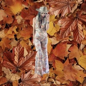 Fashion Nova Multicolor Paisley Halter Jumpsuit